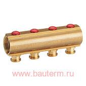 Коллектор с отсечными клапанами 1 1/4" x 18 /12 БАЗА 18 ММ GIACOMINI