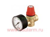 Предохранительный клапан 3/4" вн 3 Бар с манометром, CALEFFI